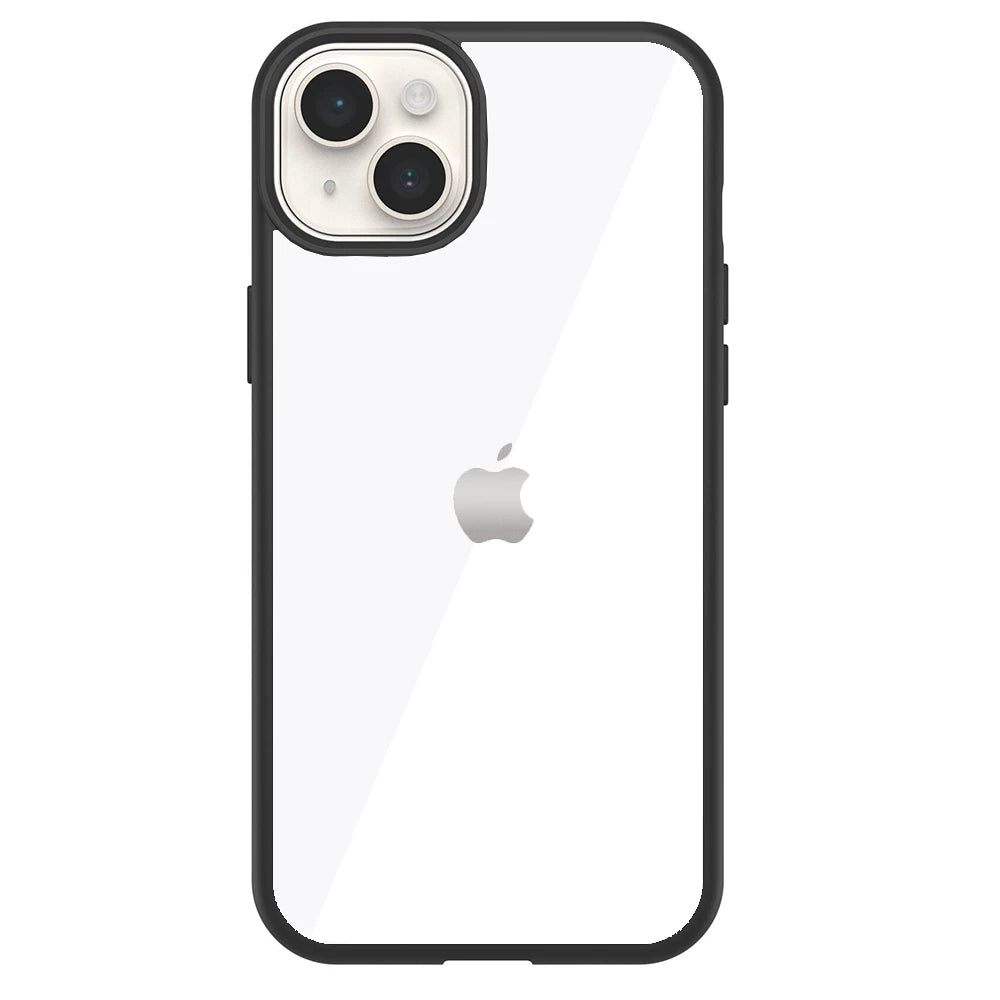 Rugged Black Border Clear Case For Apple iPhone Models