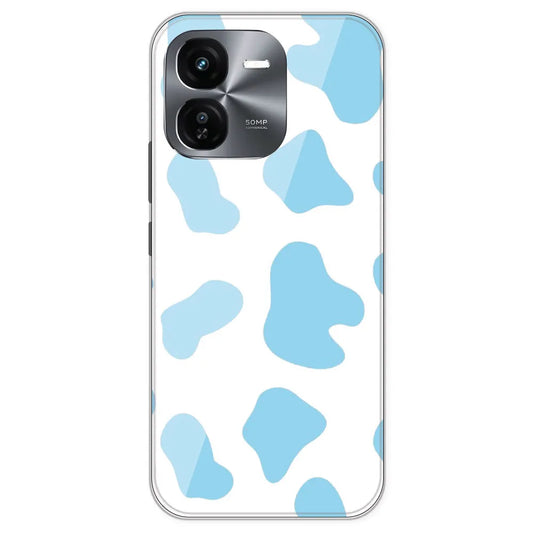 Blue Cow Print - Clear Printed Silicone Case For IQOO Z9X
