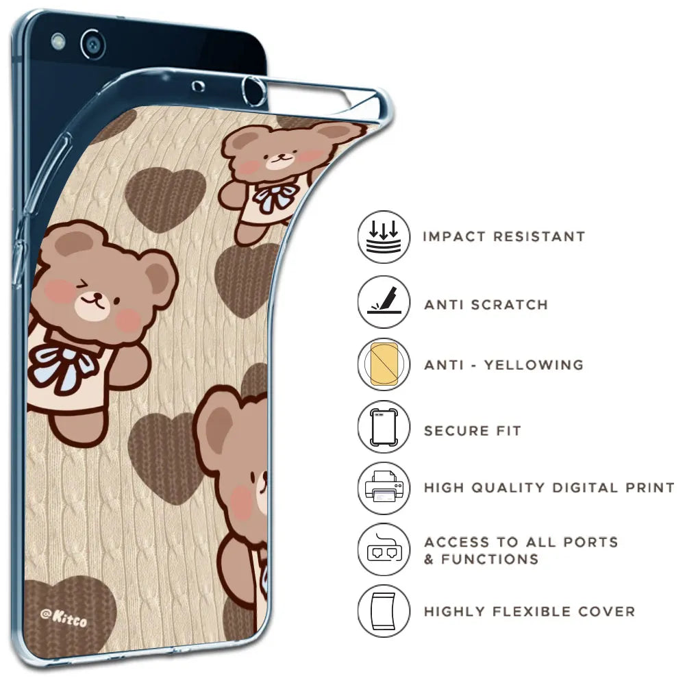 Teddy Heart - Printed Silicone Case For Apple iPhone Infographic