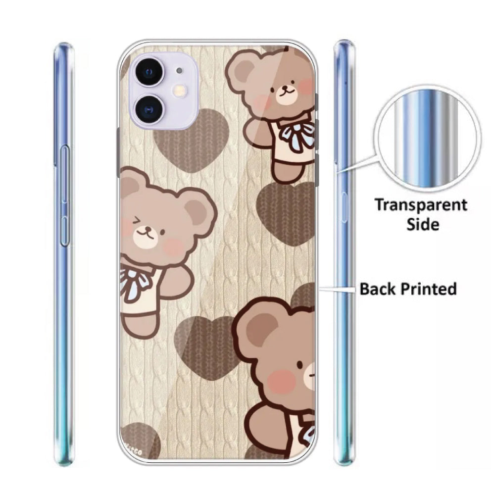 Teddy Heart - Printed Silicone Case For Apple iPhone Infographic
