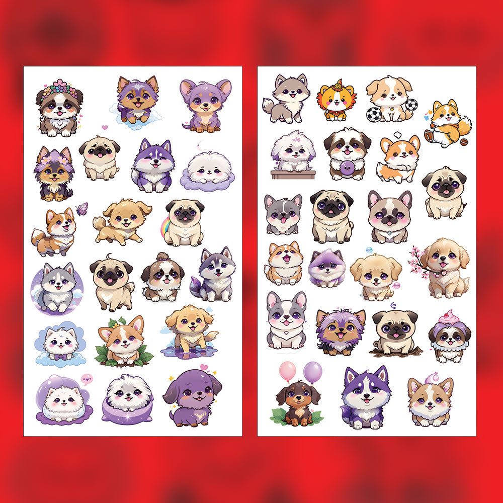 Dog Sticker Bundle – 42 Waterproof Aesthetic Stickers