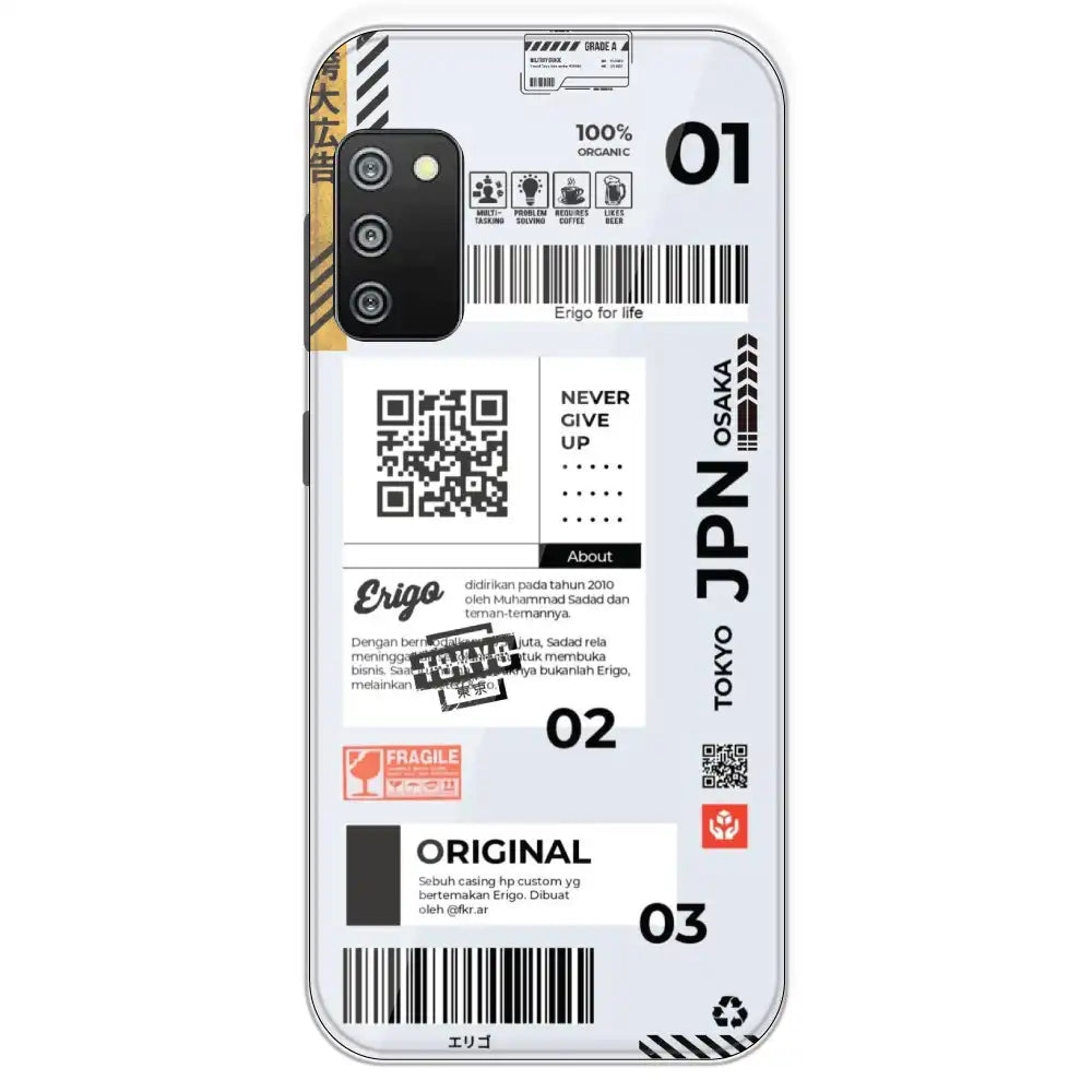 Barcode Labels - Printed Silicone Case For Samsung Galaxy F02