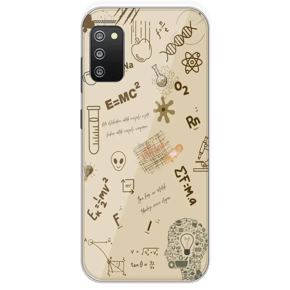 Physics Collage - Printed Silicone Case For Samsung Galaxy F02