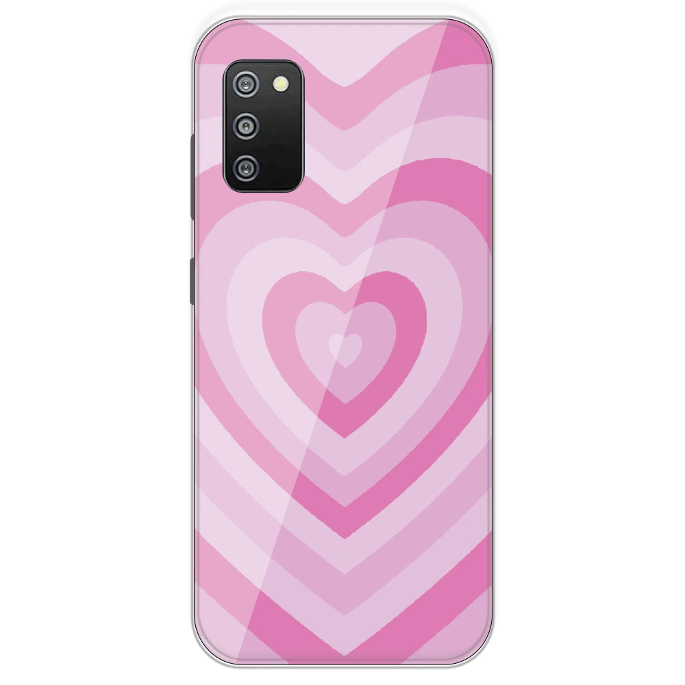 Pink Hearts - Printed Silicone Case For Samsung Galaxy F02