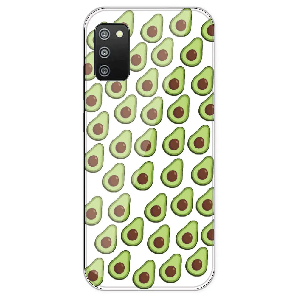 Avocado - Clear Printed Silicone Case For Samsung Galaxy F02