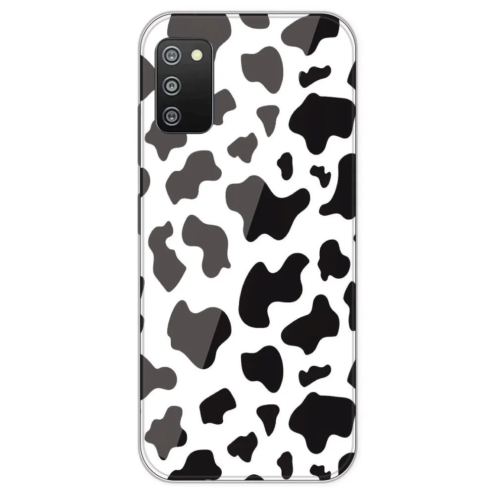 Cow Print - Clear Printed Silicone Case For Samsung Galaxy F02