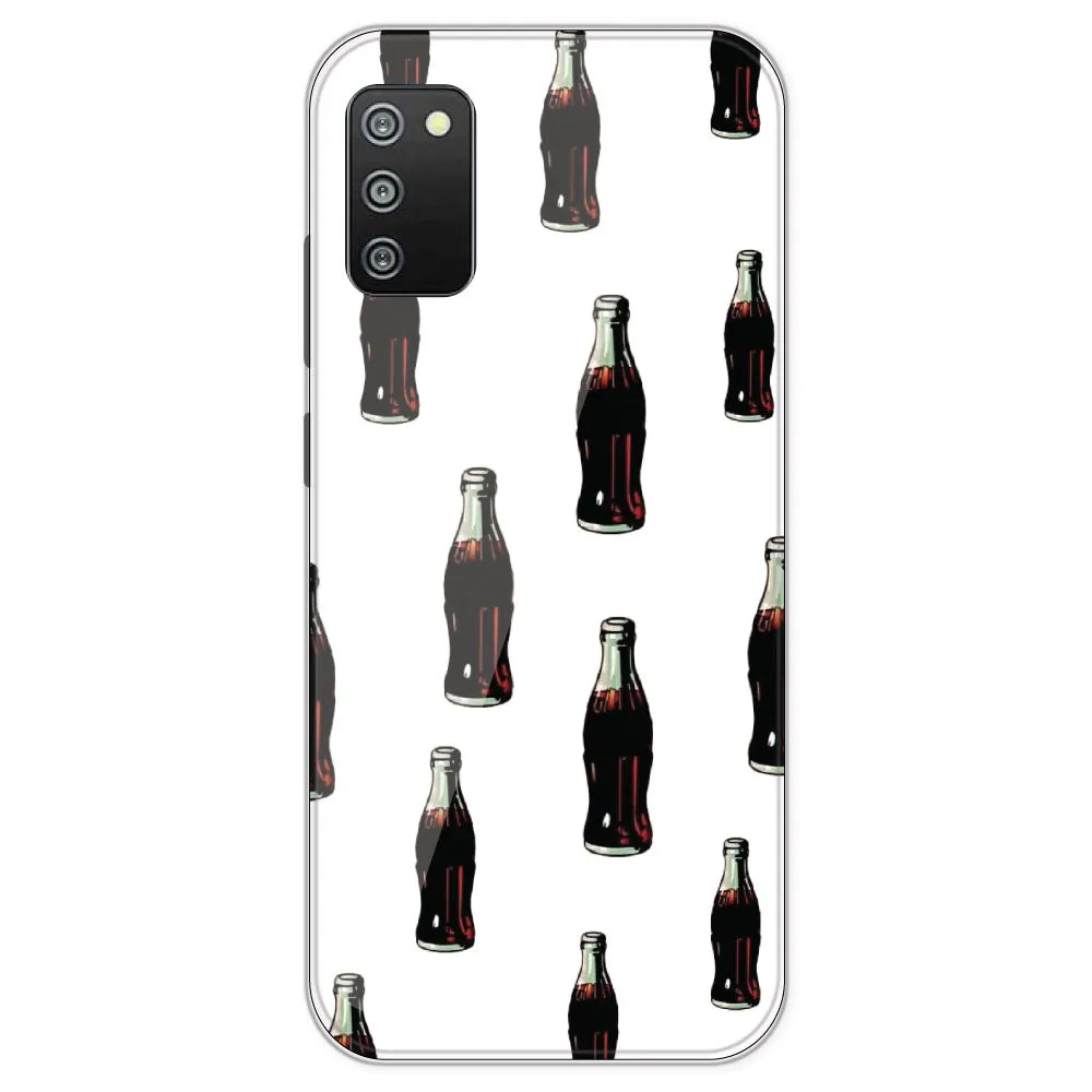 Soft Drink - Clear Printed Silicone Case For Samsung Galaxy F02