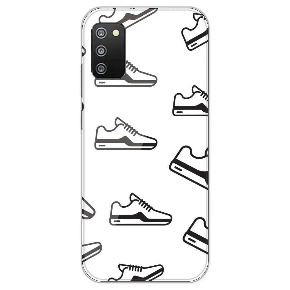 Black Sneakers - Clear Printed Silicone Case For Samsung Galaxy F02