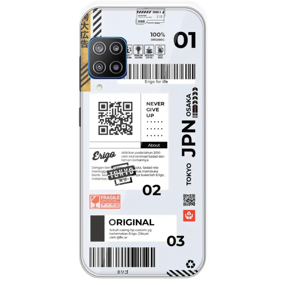 Barcode Labels - Printed Silicone Case For Samsung Galaxy F12