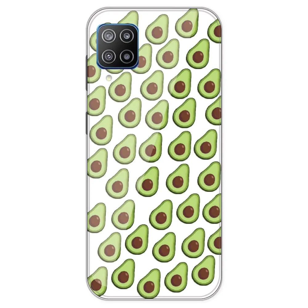Avocado - Clear Printed Silicone Case For Samsung Galaxy F12