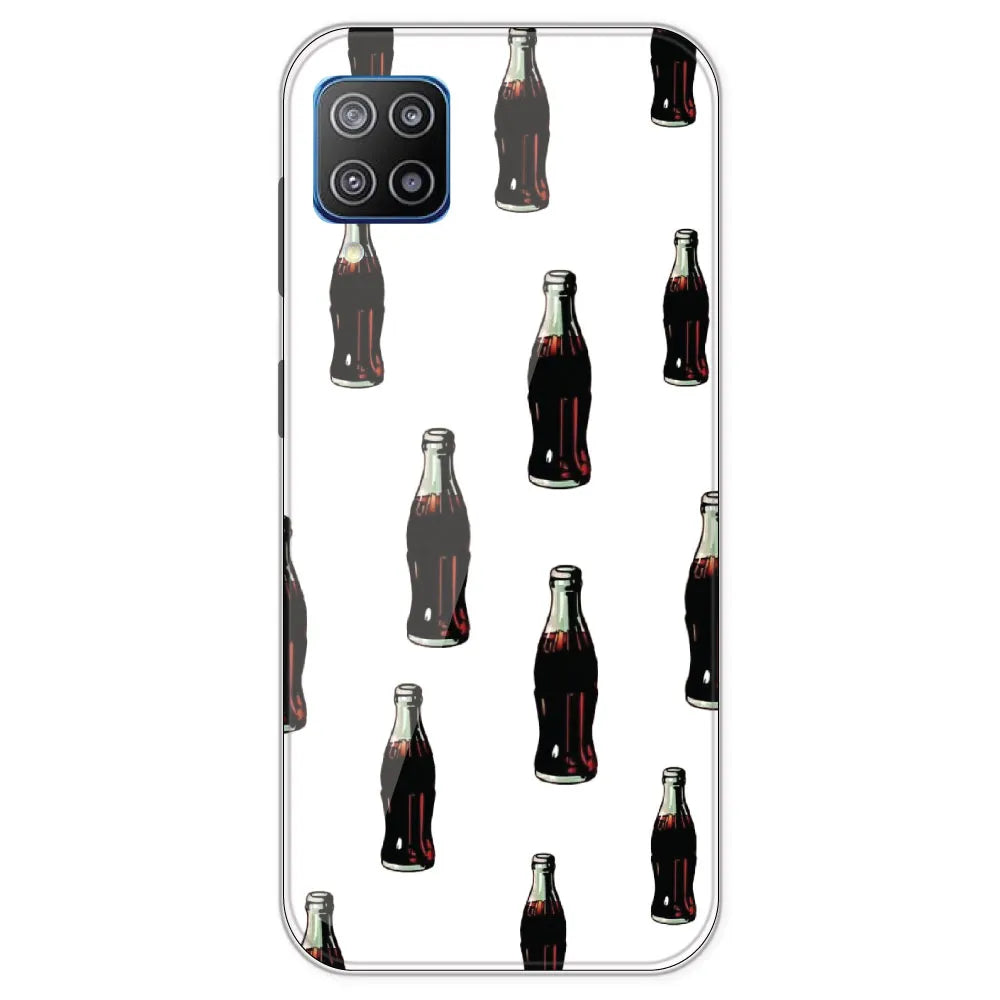 Soft Drink - Clear Printed Silicone Case For Samsung Galaxy F12