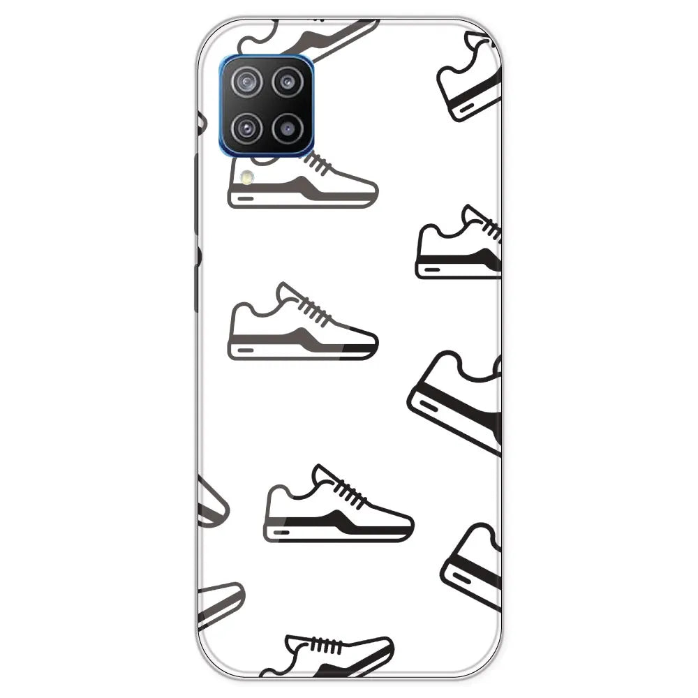 Black Sneakers - Clear Printed Silicone Case For Samsung Galaxy F12
