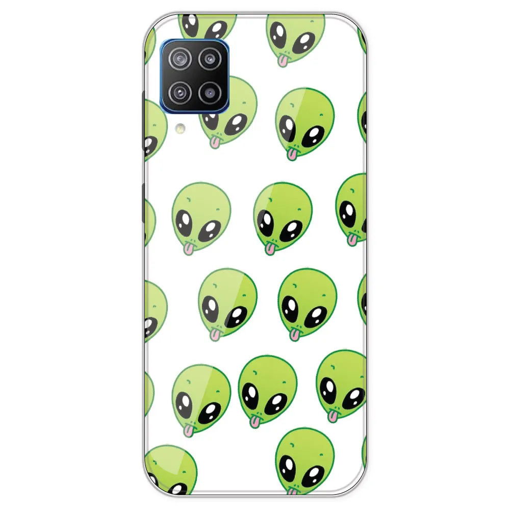 Alien - Clear Printed Silicone Case For Samsung Galaxy F12