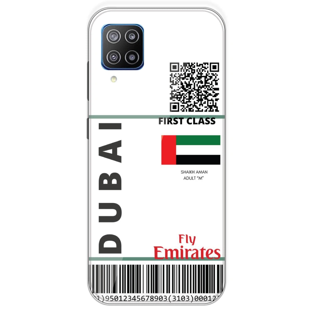 Dubai Ticket - Clear Printed Silicone Case For Samsung Galaxy F12