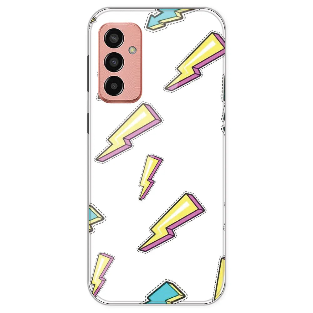 Lighting Bolts - Clear Printed Silicone Case For Samsung Galaxy F13