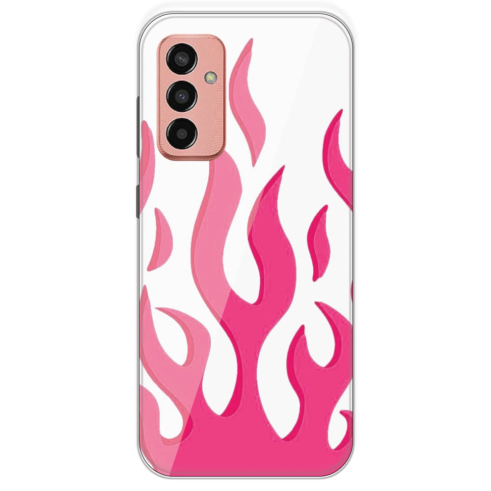 Pink Flames - Clear Printed Silicone Case For Samsung Galaxy F13