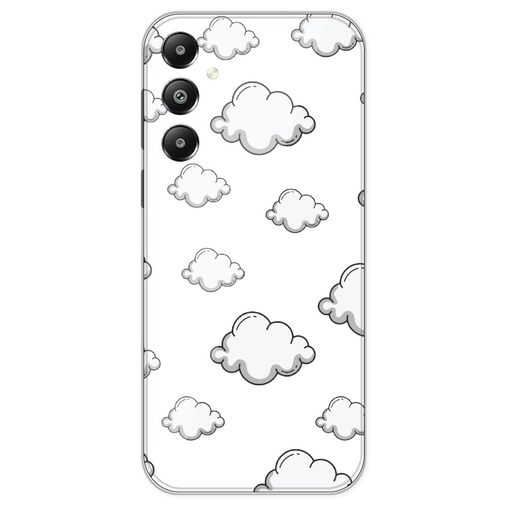 Clouds - Clear Printed Silicone Case For Samsung Galaxy F14