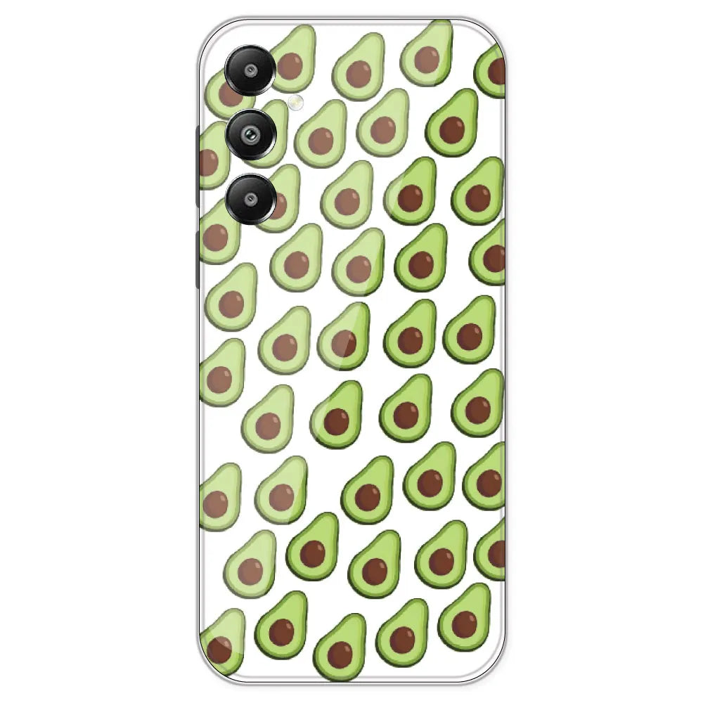Avocado - Clear Printed Silicone Case For Samsung Galaxy F14