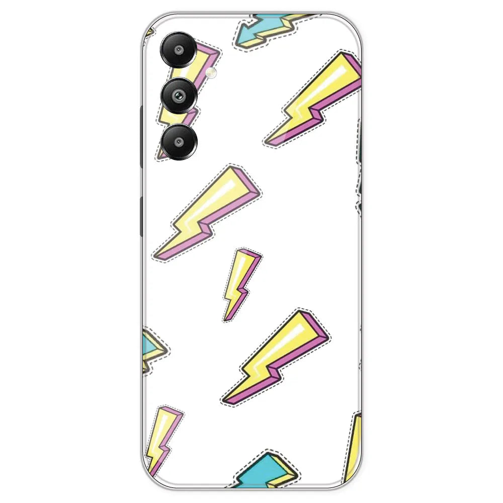 Lighting Bolts - Clear Printed Silicone Case For Samsung Galaxy F14