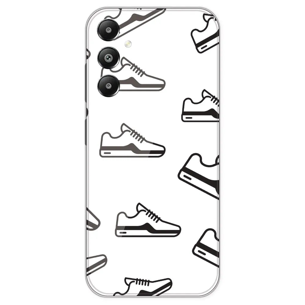 Black Sneakers - Clear Printed Silicone Case For Samsung Galaxy F14