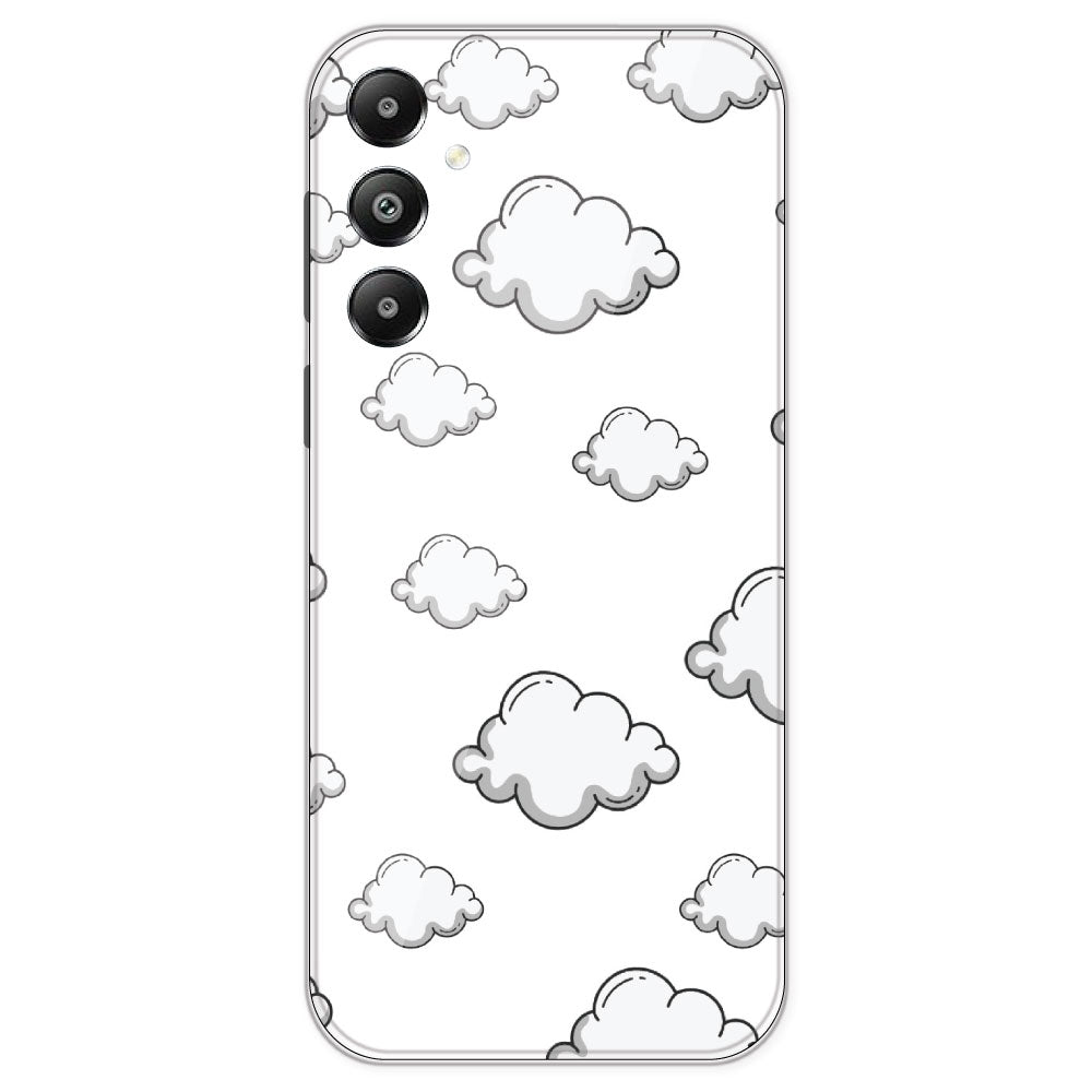 Clouds - Clear Printed Silicone Case For Samsung Galaxy F15