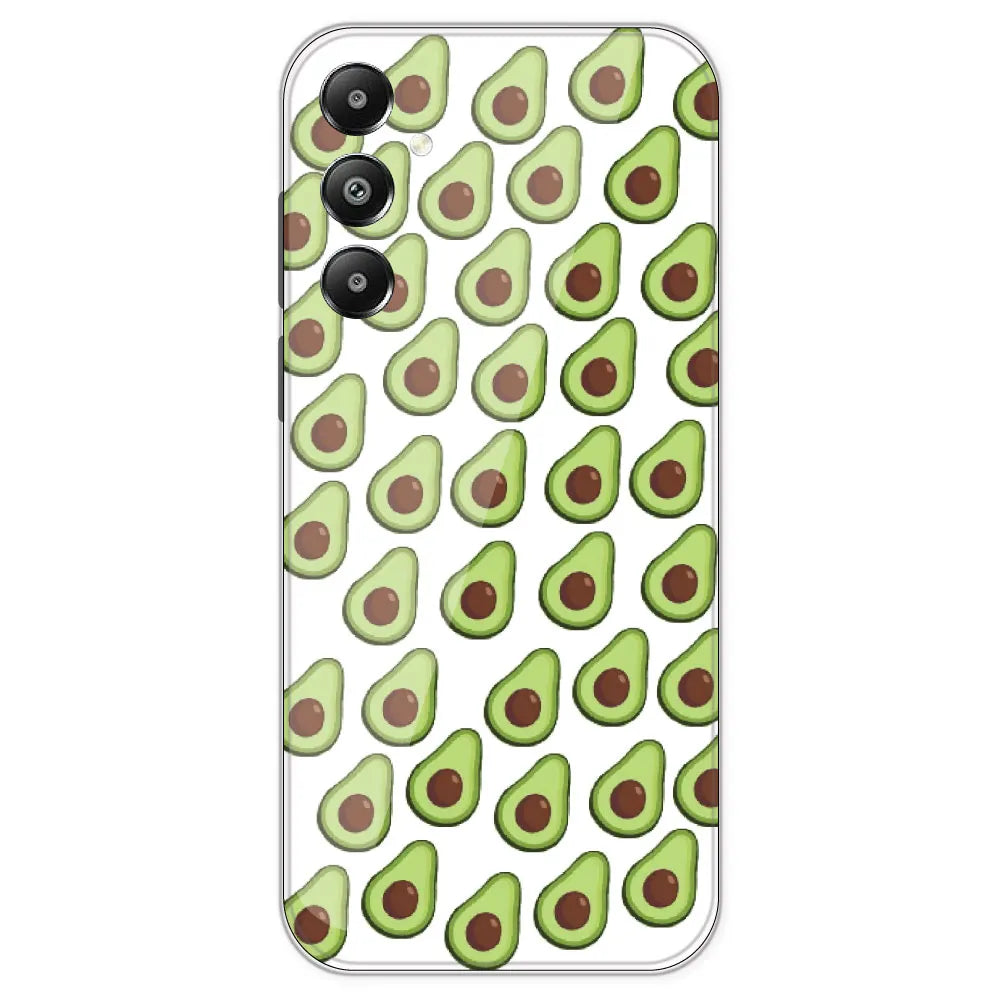 Avocado - Clear Printed Silicone Case For Samsung Galaxy F15