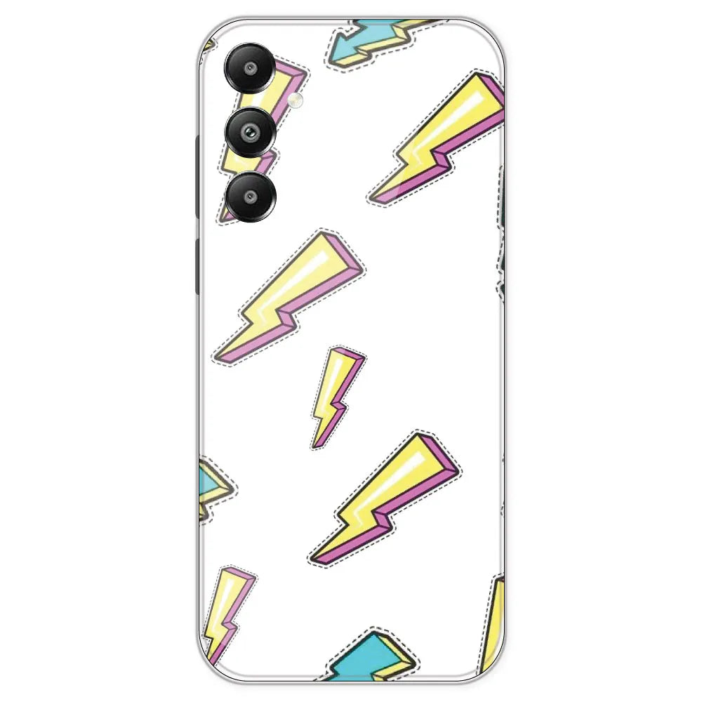 Lighting Bolts - Clear Printed Silicone Case For Samsung Galaxy F15