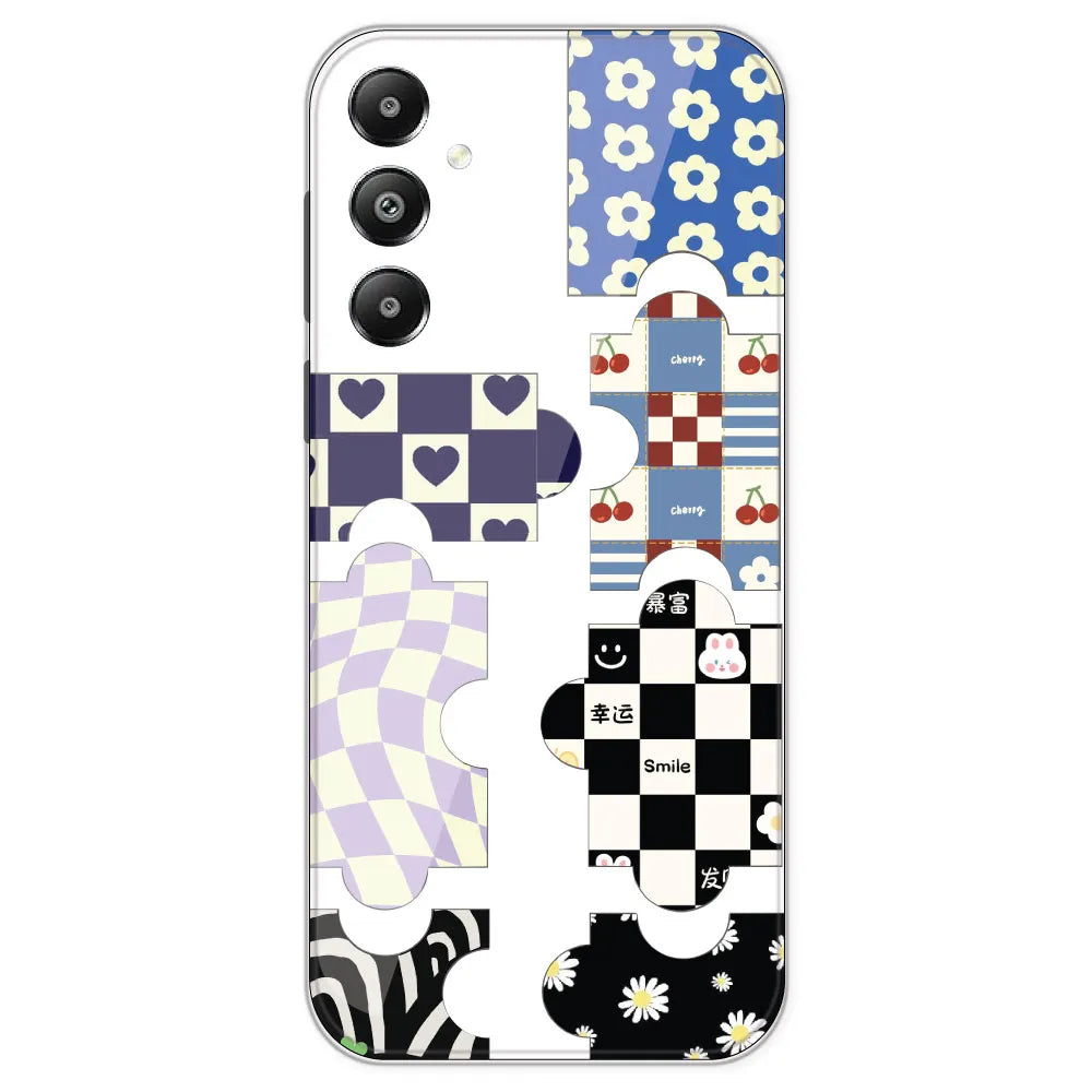Aesthetic Puzzle - Clear Printed Silicone Case For Samsung Galaxy F15