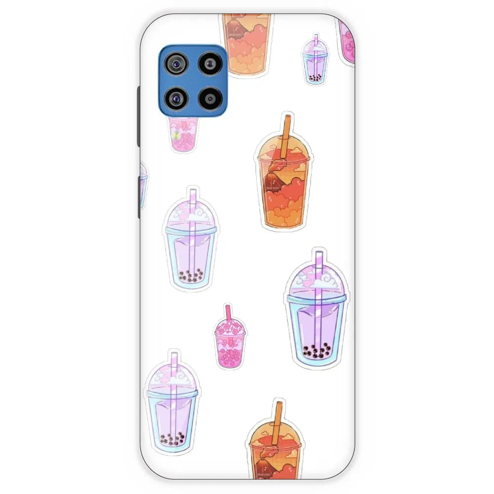 Bubble Tea - Clear Printed Silicone Case For Samsung Galaxy F22