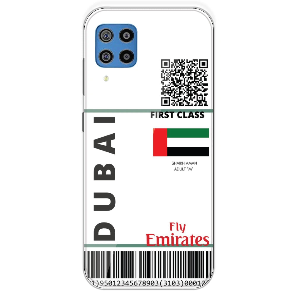 Dubai Ticket - Clear Printed Silicone Case For Samsung Galaxy F22