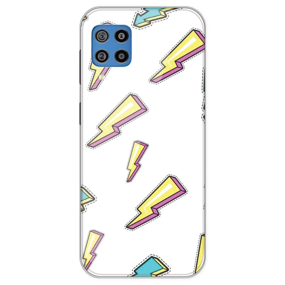 Lighting Bolts - Clear Printed Silicone Case For Samsung Galaxy F22