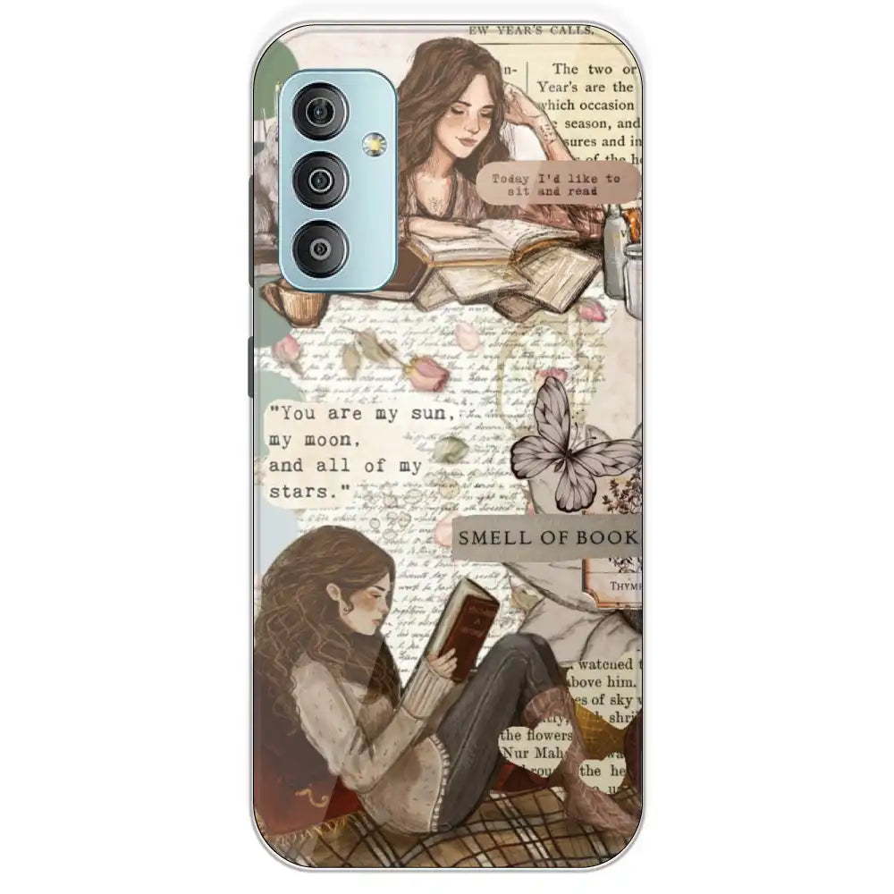 Book Collage - Printed Silicone Case For Samsung Galaxy F23