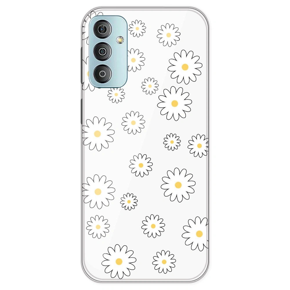 White Flowers - Clear Printed Silicone Case For Samsung Galaxy F23