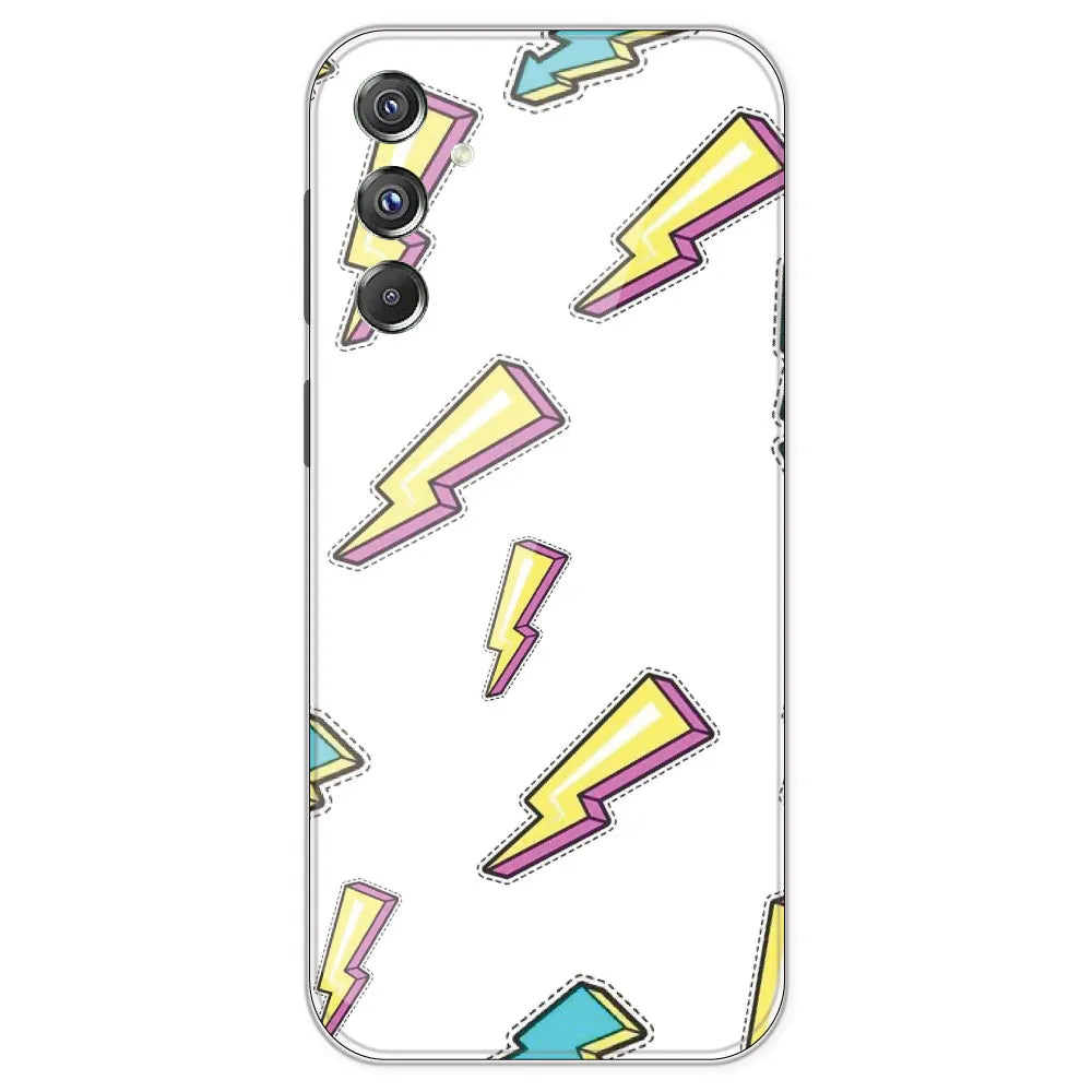 Lighting Bolts - Clear Printed Silicone Case For Samsung Galaxy F34