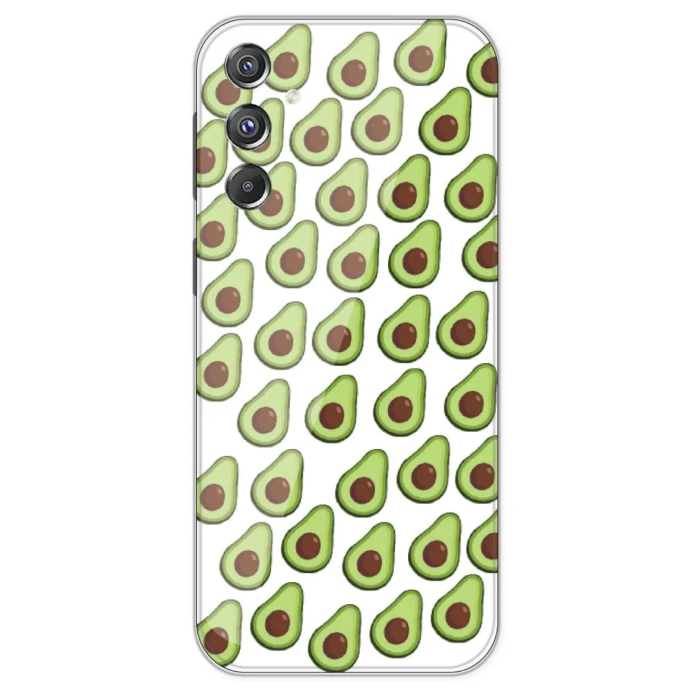 Avocado - Clear Printed Silicone Case For Samsung Galaxy F34