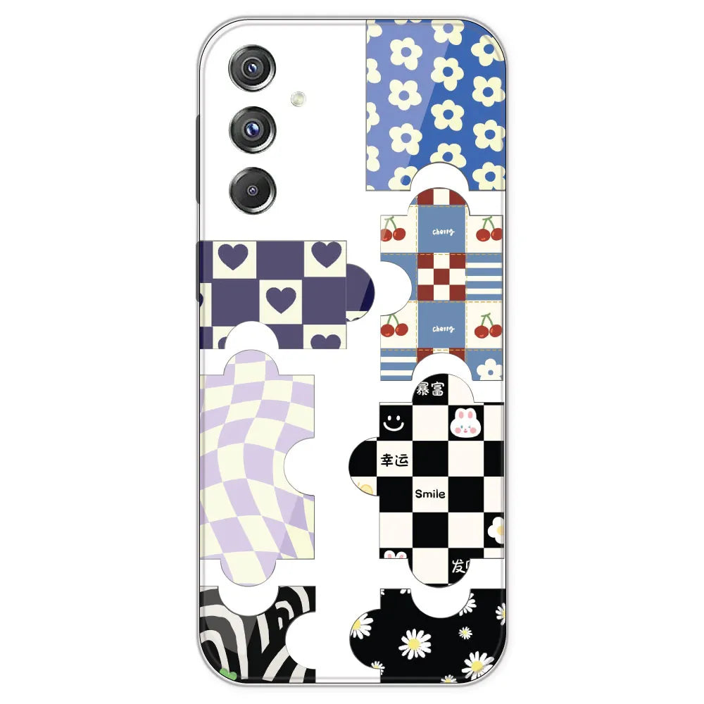 Aesthetic Puzzle - Clear Printed Silicone Case For Samsung Galaxy F34