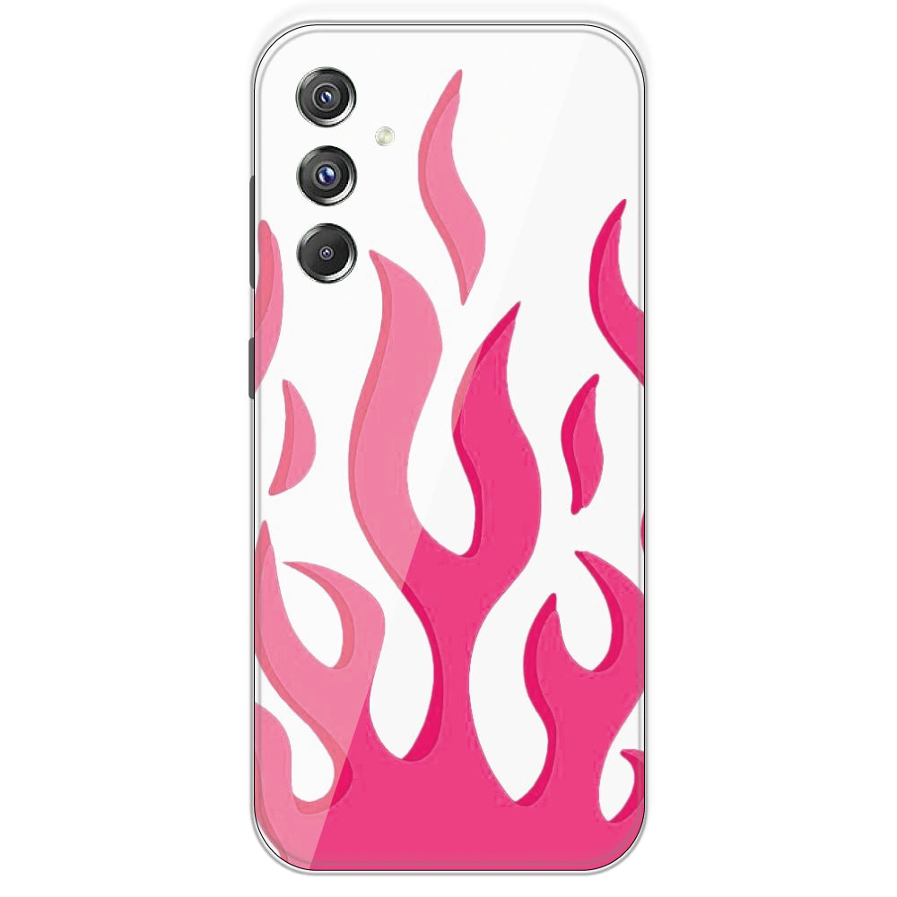 Pink Flames - Clear Printed Silicone Case For Samsung Galaxy F34