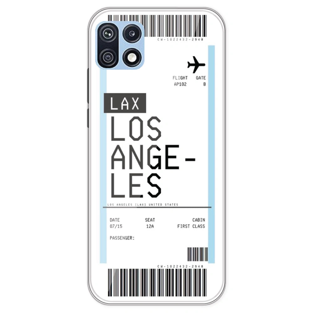 Los Angeles Ticket - Clear Printed Silicone Case For Samsung Galaxy F42