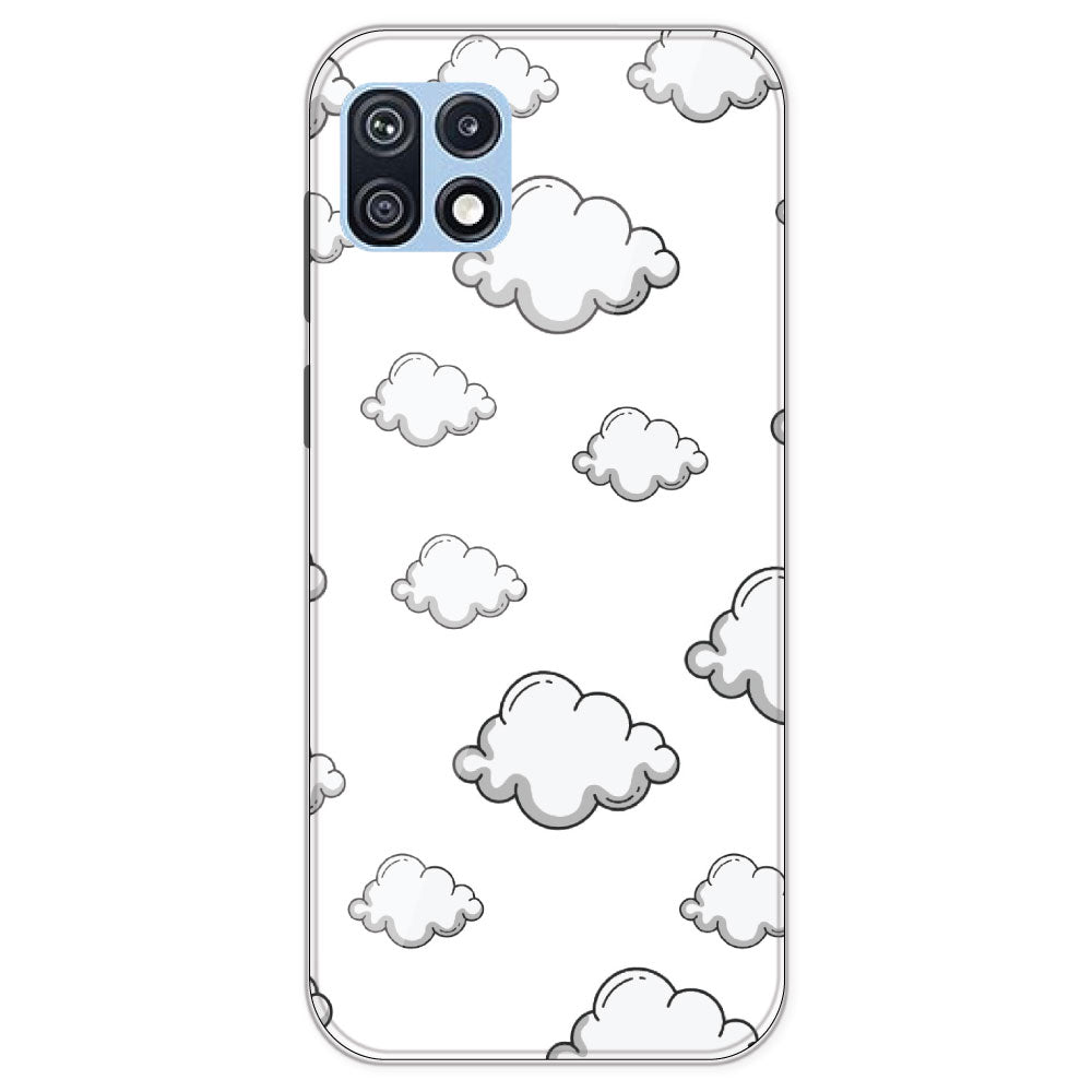 Clouds - Clear Printed Silicone Case For Samsung Galaxy F42