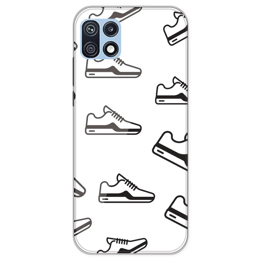 Black Sneakers - Clear Printed Silicone Case For Samsung Galaxy F42