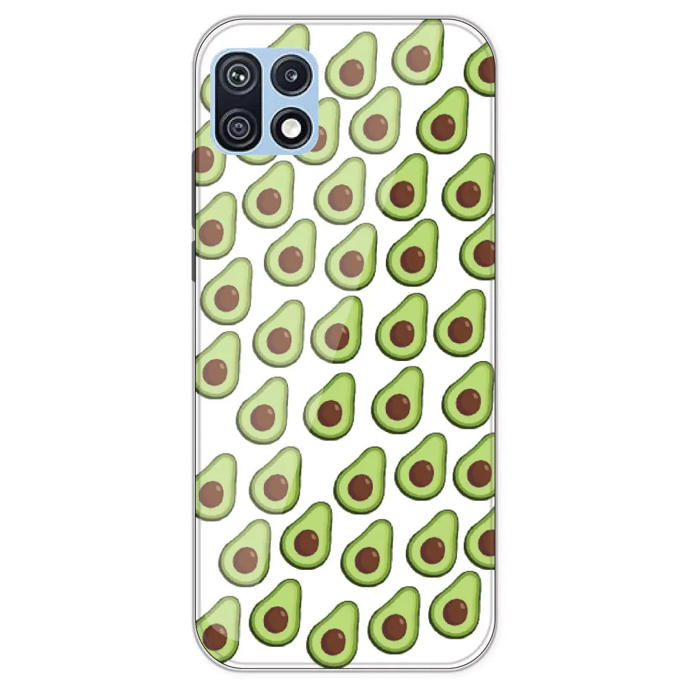 Avocado - Clear Printed Silicone Case For Samsung Galaxy F42