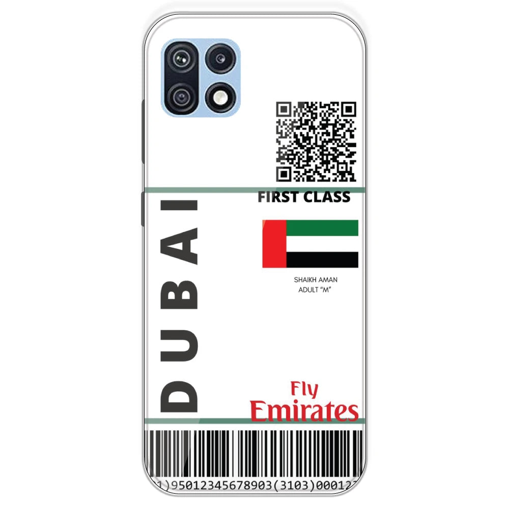 Dubai Ticket - Clear Printed Silicone Case For Samsung Galaxy F42