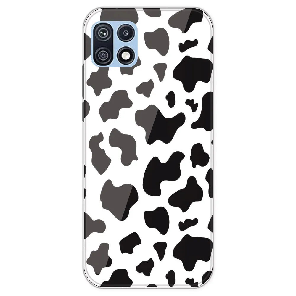 Cow Print - Clear Printed Silicone Case For Samsung Galaxy F42