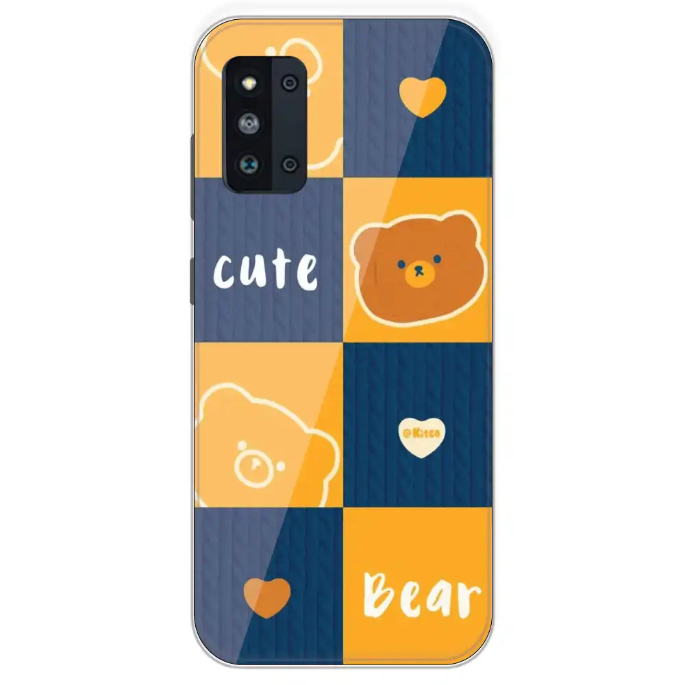 Cute Bear Collage - Printed Silicone Case For Samsung Galaxy F52