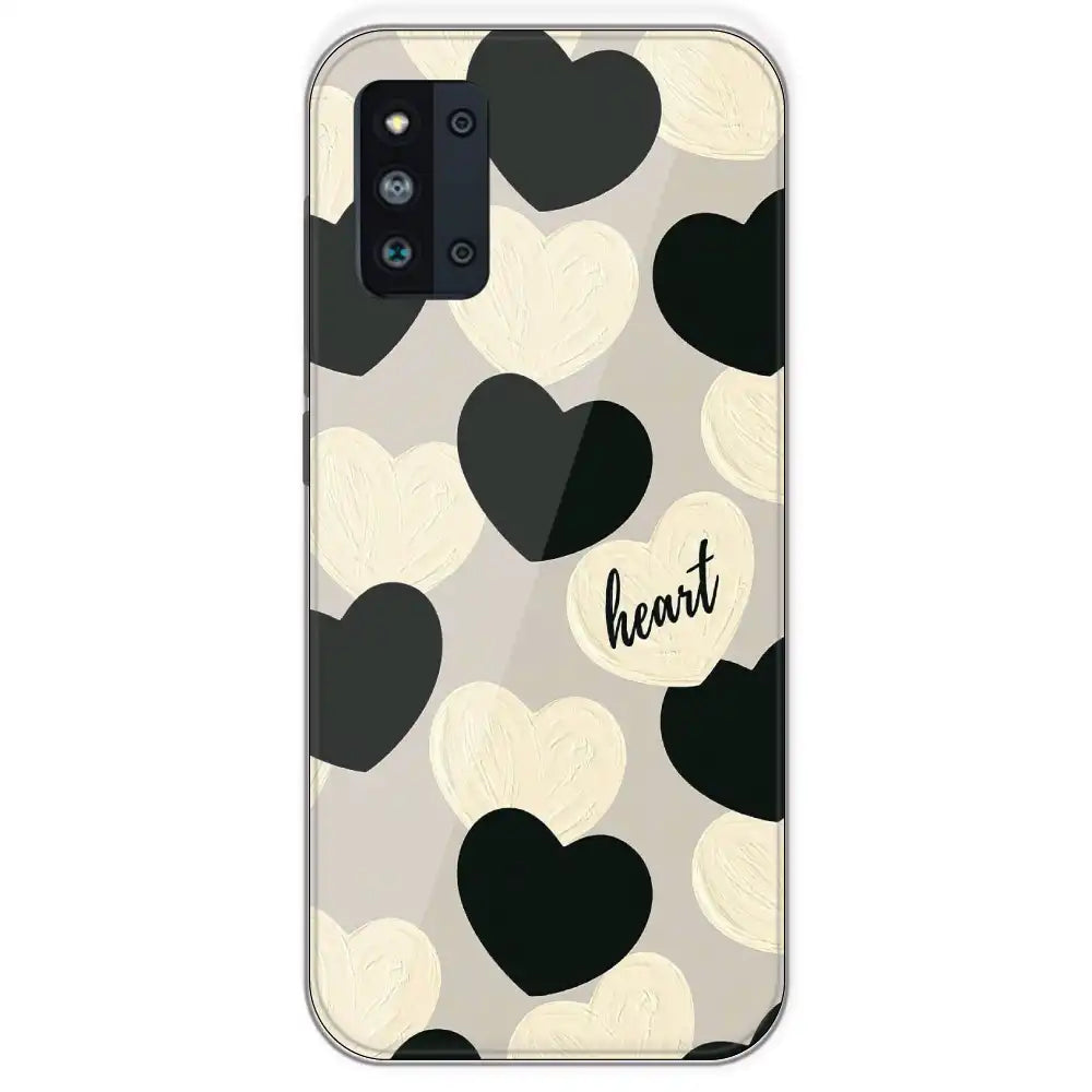 Black And White Heart - Printed Silicone Case For Samsung Galaxy F52
