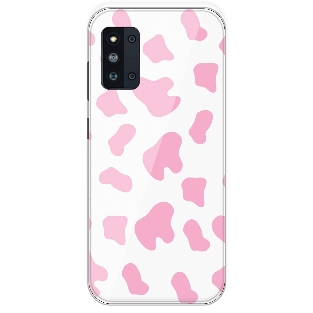 Pink Cow Print - Clear Printed Silicone Case For Samsung Galaxy F52