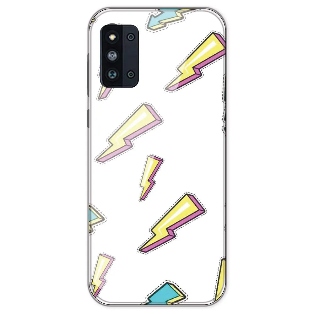 Lighting Bolts - Clear Printed Silicone Case For Samsung Galaxy F52