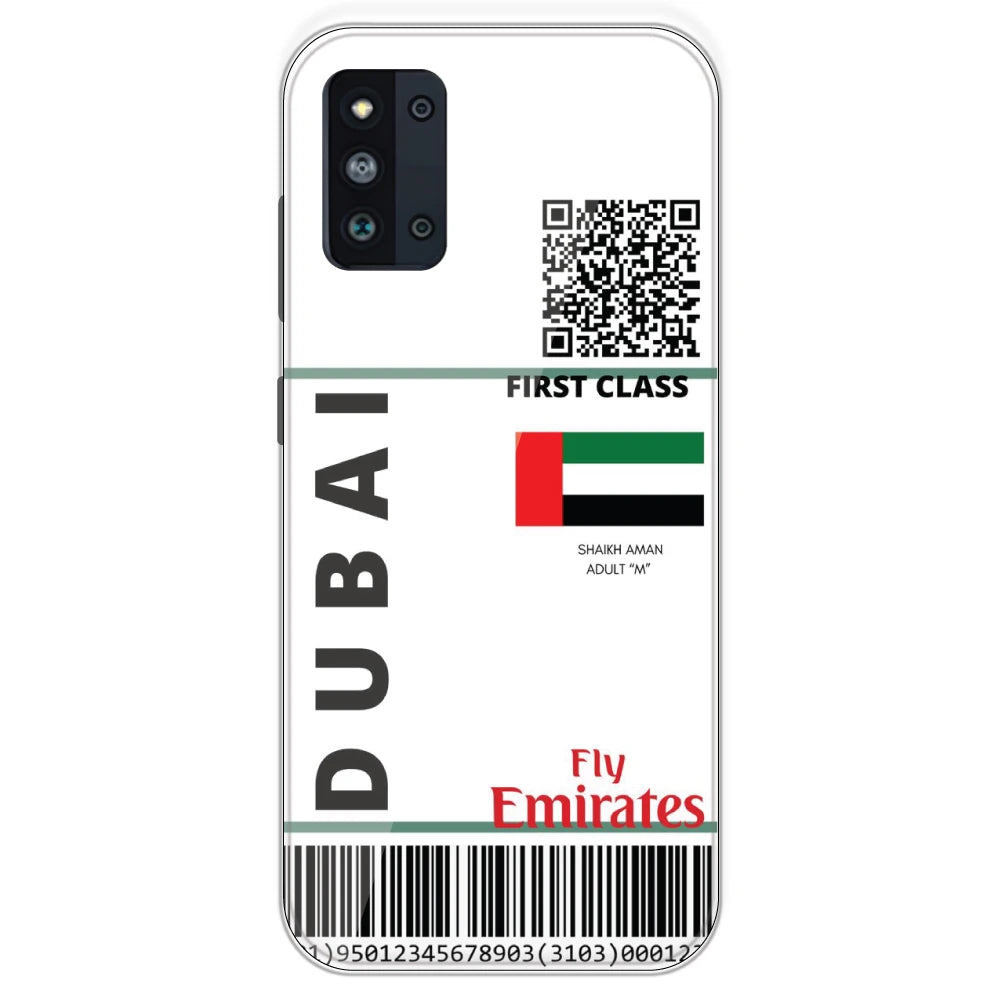 Dubai Ticket - Clear Printed Silicone Case For Samsung Galaxy F52