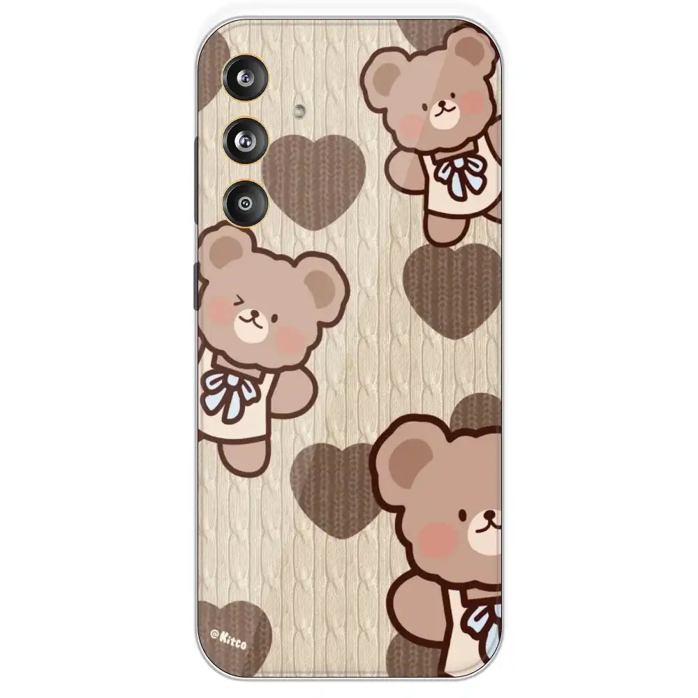 Teddy Heart - Printed Silicone Case For Samsung Galaxy F55