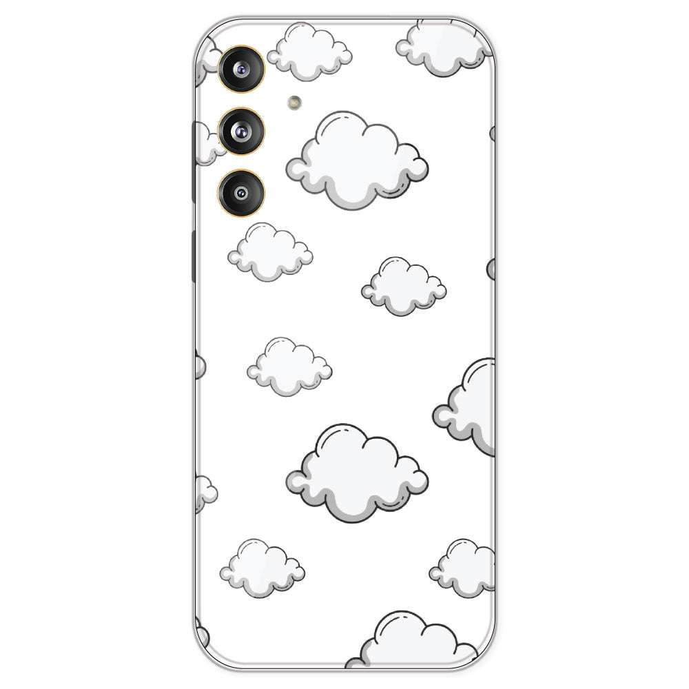 Clouds - Clear Printed Silicone Case For Samsung Galaxy F55